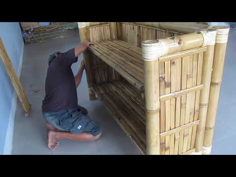 Assembling bamboo tiki bar part 1