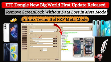 EFT Dongle New Update Released | Remove Screenlock Without Data Loss in Meta Mode  All Tecno,Infinix