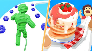 Pancake Run | Rope-Man Run All Levels Gameplay Walkthrough 4K YE03JD