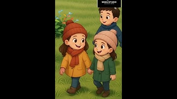 Two little hearts walking, one sweet smile watching 💕✨ #CuteMoment #CartoonLove #InnocentVibes