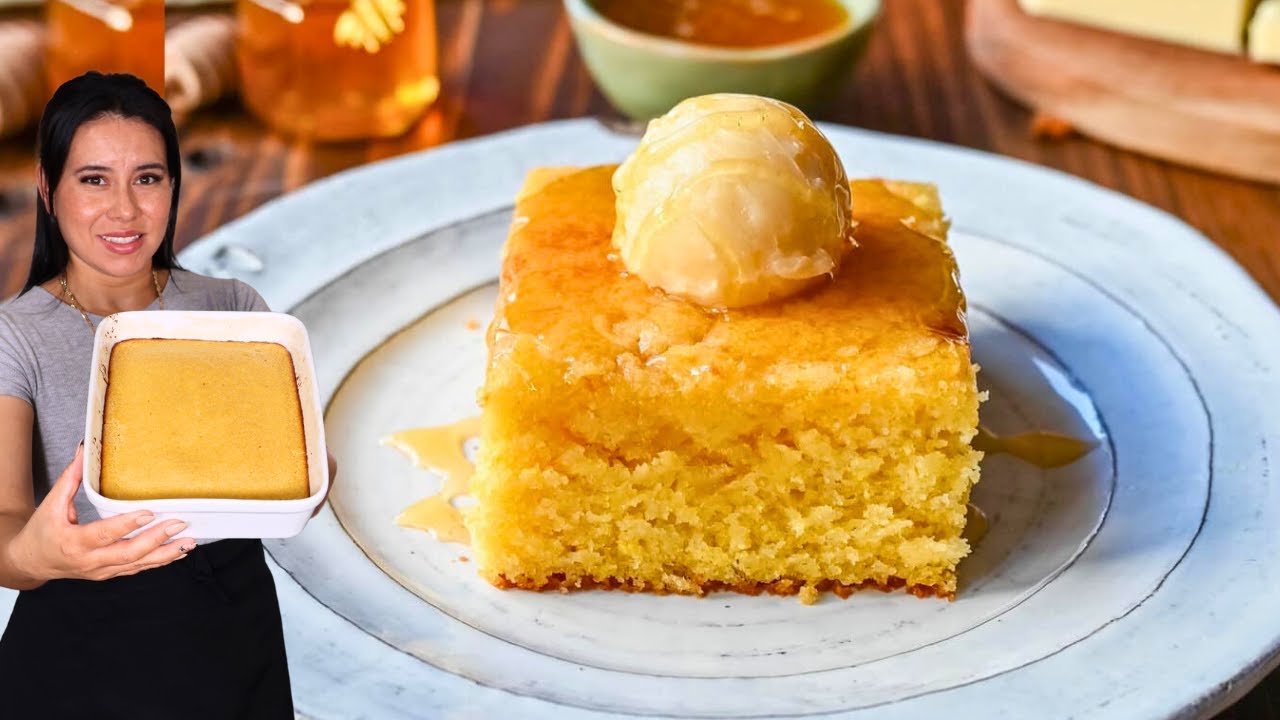 Pan de Maiz Suave, Doradito y con Miel. (Cornbread)