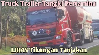 Truck Trailer Tangki Pertamina⁉️ LIBAS Tikungan Tanjakan @zulfikar_chan_new