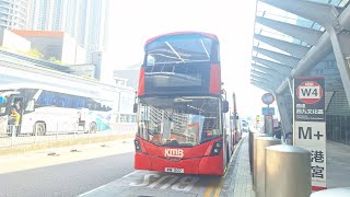 【俾CX1搶客|上層幾乎冇人】九巴W4線縮時行車片段 (高鐵（西九龍站）↺香港故宮文化博物館)