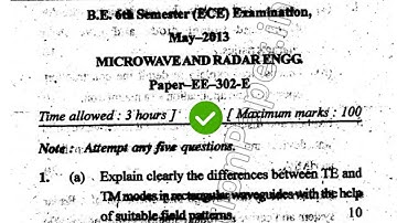 2016 Mdu BE ECE 6th Sem Microwave & Radar Engineering System Question Paper