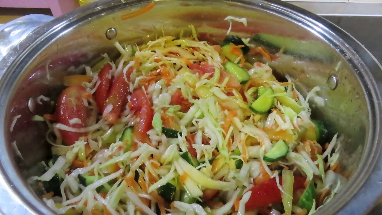 ОЧЕНЬ ВКУСНЫЙ САЛАТ из капусты,на зиму ПЯТИМИНУТКА