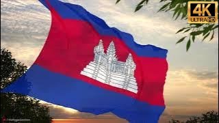 Cambodian Flag & National Anthem 4K [CC]
