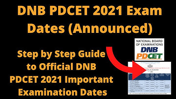 DNB PDCET 2021 Exam Dates (Announced) - How to Check Offcial DNB PDCET 2021 Exam Dates by NBE