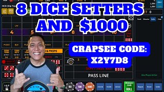 (Verticle Mobile View) 8 different Shooters, 8 different dice sets and $1K.  Can you make profit?