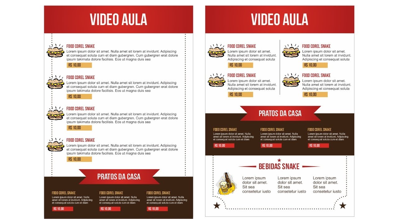 hangouts on air alternative CURSO DE COREL DRAW - COMO CRIAR UM MENU DE RESTAURANTE NO COREL DRAW // COREL SNAKE
