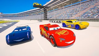Race Cars - Speedway Texas Lightning McQueen VS Jackson Storm VS Cruz Ramirez 3 Laps screenshot 4