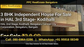 3 BHK Independent House For Sale in HAL 3rd Stage- Kodihalli… | PPC RealEstate Bangalore