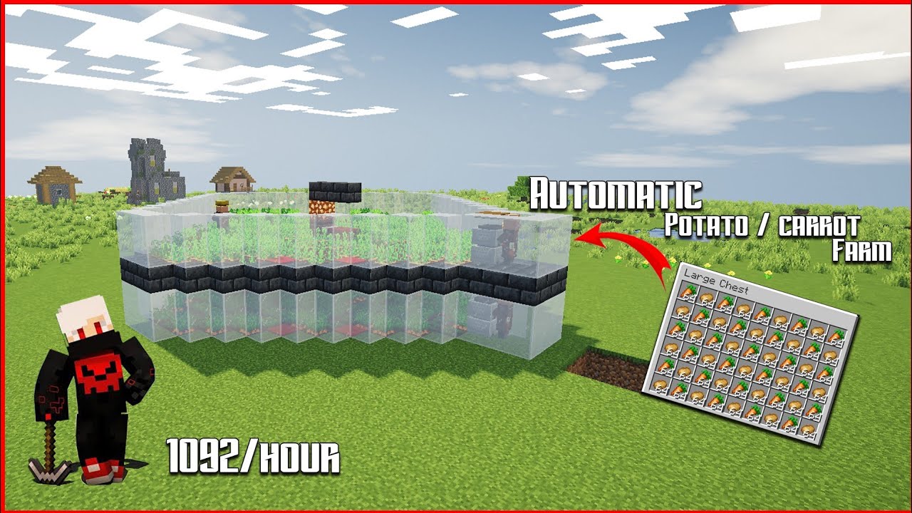 Fully Automatic Easy Villager Potato/Carrot Farm 1000+ Per Hour 1.