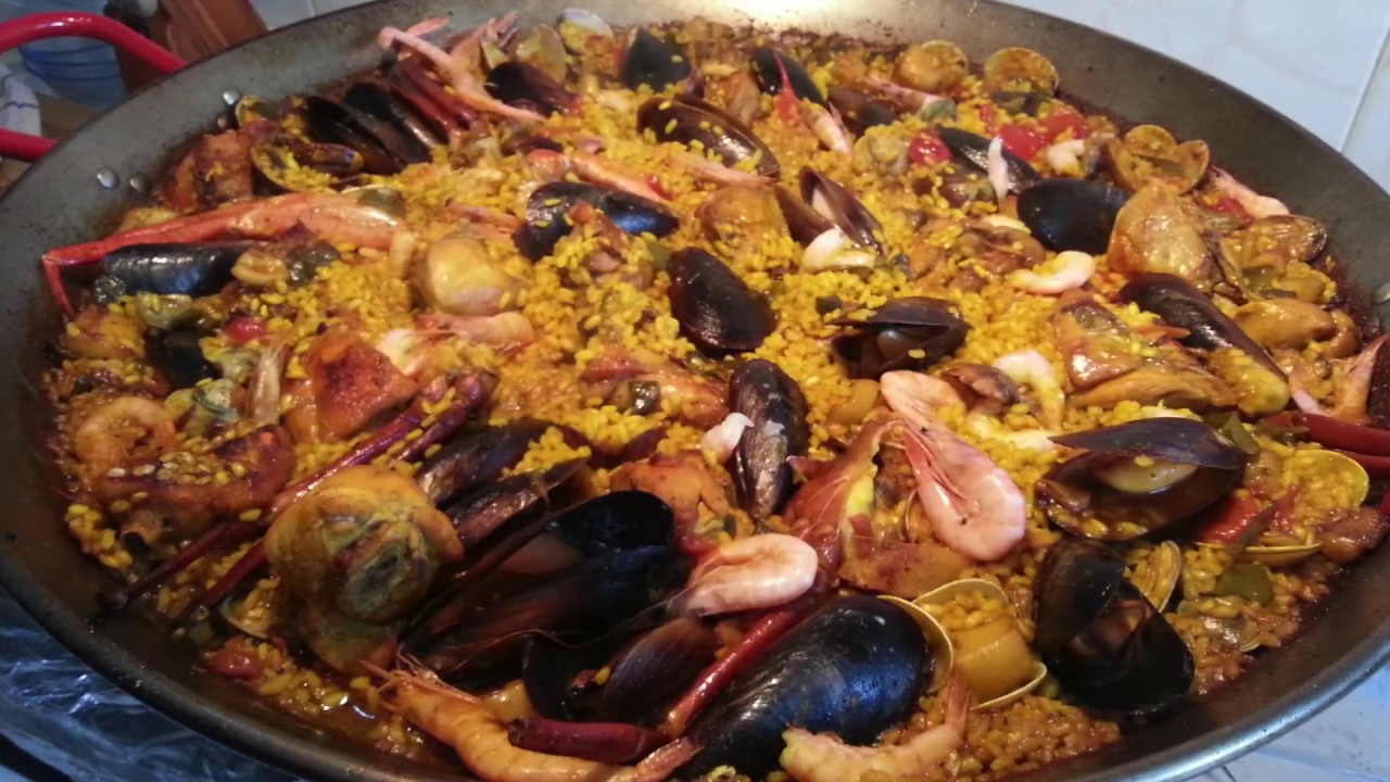 Receta De Paella De Mariscos Y Pollo Varios de Pollo
