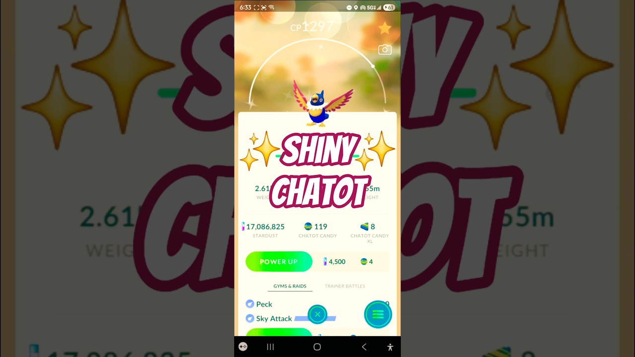 ✨SHINY Chatot! Pokemon Go! 