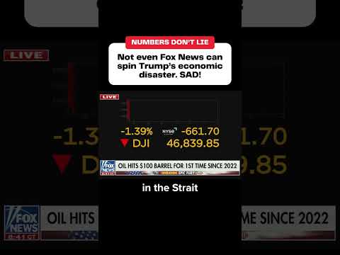 Number Don’t Lie: Not even Fox News can spin Trump’s economic disaster. SAD!