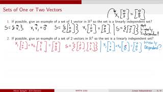 MATH 3191: Creating Examples of Linear Independent Sets