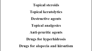 Pharmacology - Topical steroids and other drugs for skin diseases