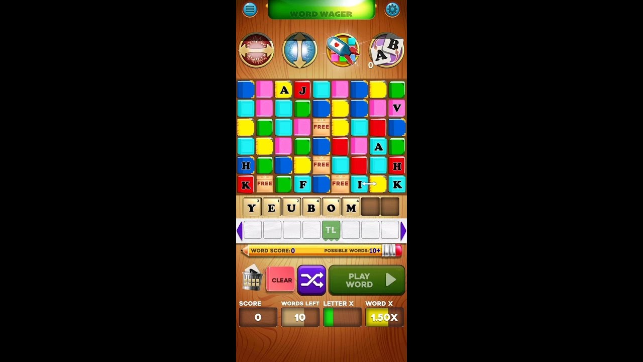 Word Wager (by Gilligames) - free online word puzzle game for Android and iOS - gameplay.