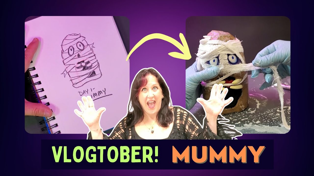 31 монстр: как сделать мумию из папье-маше — Vlogtober, день 1