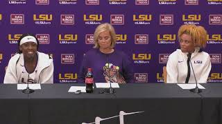 LSU Kim Mulkey postgame WIN over Miss. College, plus Flaujae Johnson & Jasmine Carson