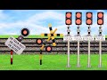 【踏切アニメ】巨大踏切と仲良くなりたい踏切カンカン♪A giant railroad crossing where you want to become friends♪