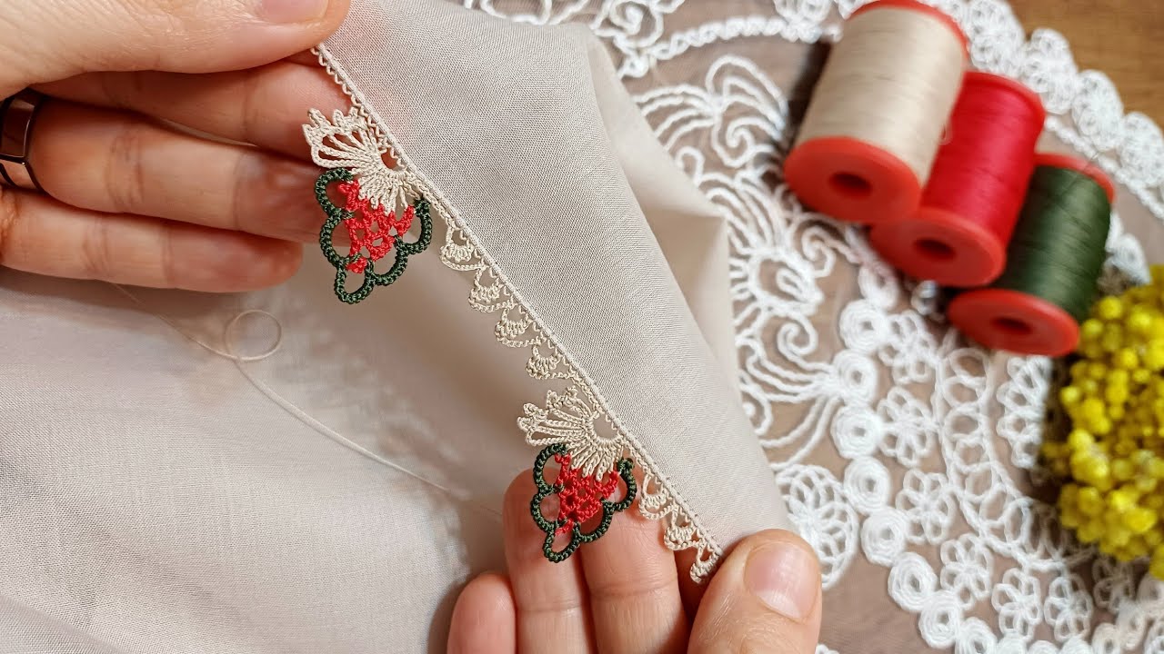 87/YALANCI ÇİLEK OYASI DİYELİM ADINA 🤭 KOLAY VE GÖSTERİŞLİ OYA ARAYANLAR TAM SİZE GÖRE BİR TIĞ OYASI