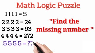 Math Logic puzzles/Find the missing number/1111=5,2222=4 puzzle#maths #puzzle