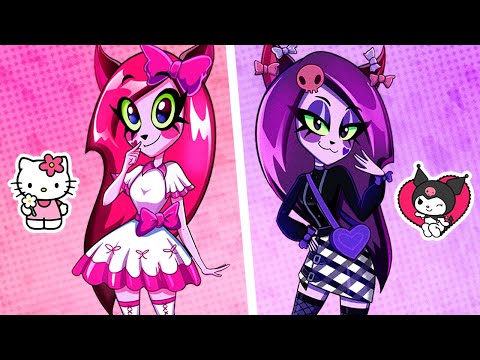 Hello Pinky VS Darkuromi || PINK VS BLACK by Teen-Z