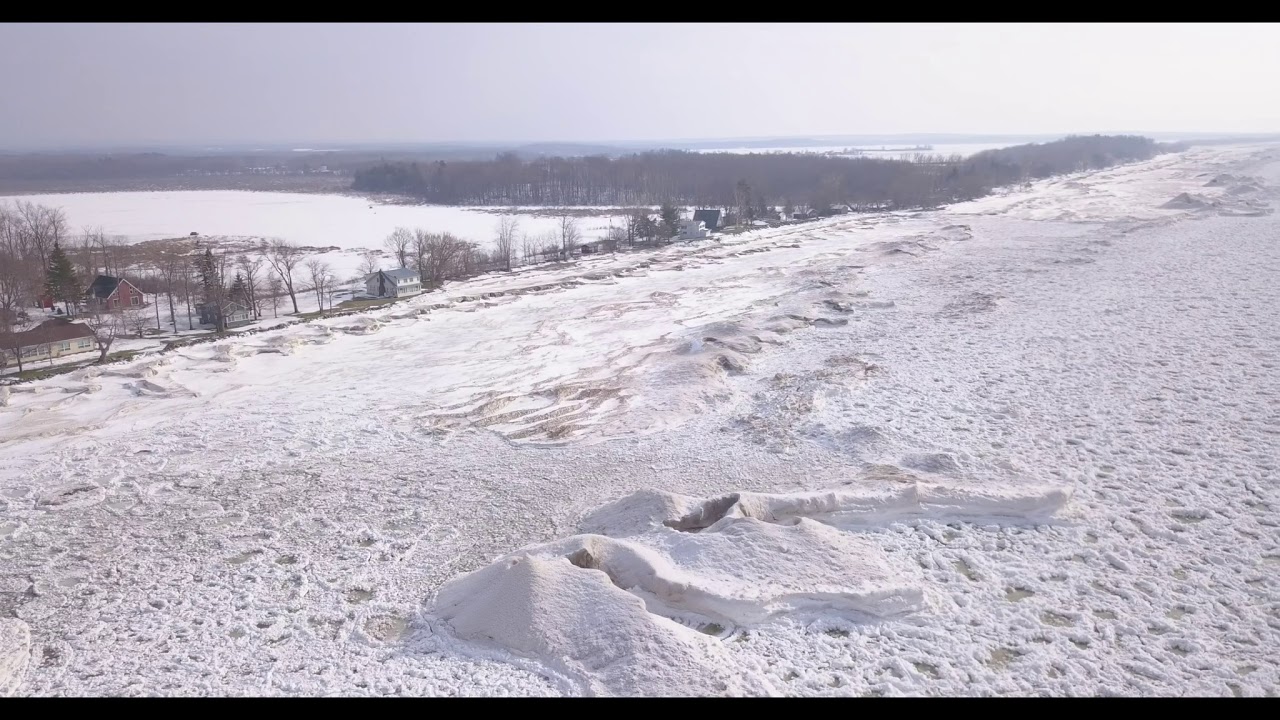 Drone over Ice Peaks on Lake Ontario at Montario Point (Vol. I) - YouTube