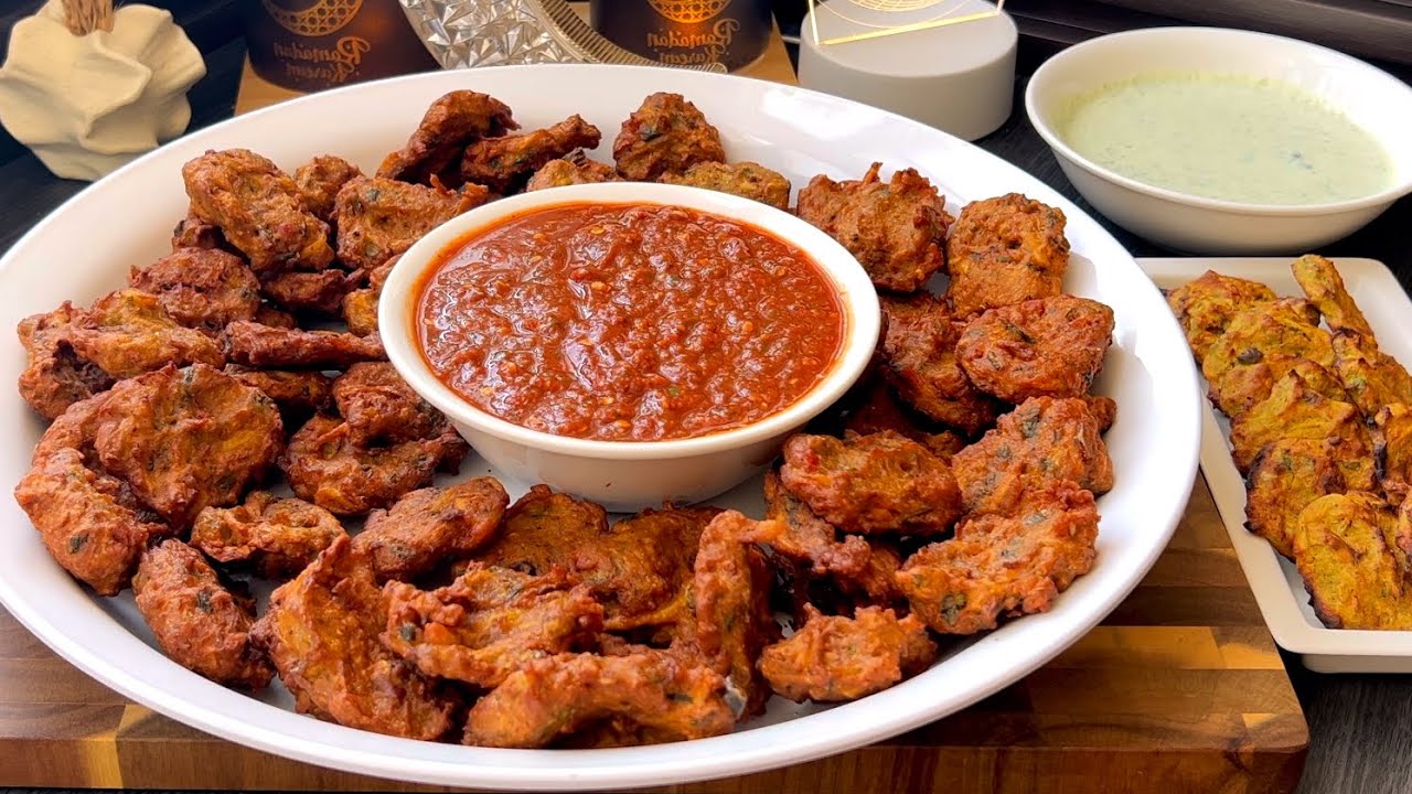 الباكورة الهنديه بدقيق الحمص صحيه مقليه او مشويه داخل الفرن مقرمشه من دون ماتشرب ولاقطرة زيت 