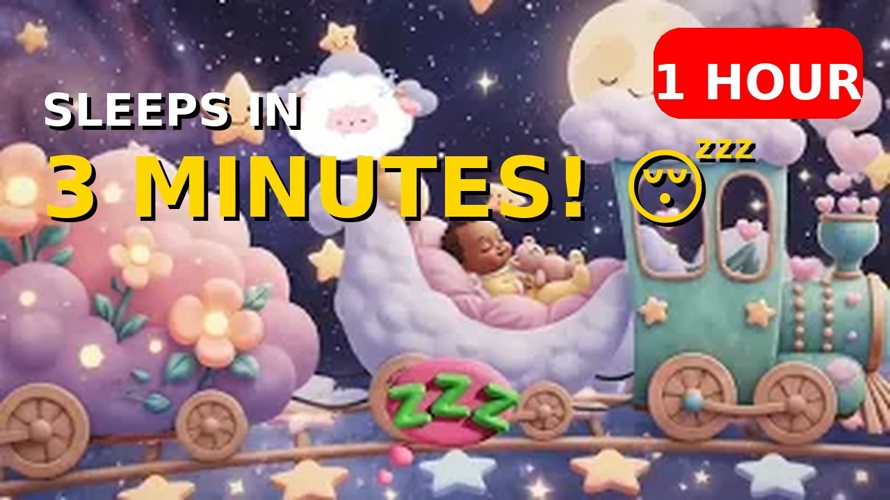 Baby Falls Asleep in 3 Minutes 😴 1 HOUR Train White Noise + Deep Sleep Lullaby 🚂💤