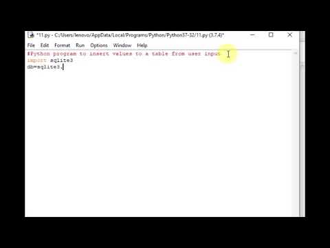 Python program to insert values to a table from user input