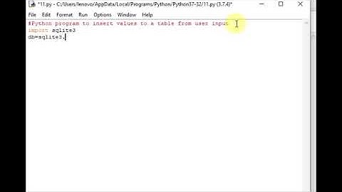 Python program to insert values to a table from user input