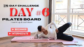 28 DAY PILATES BOARD CHALLENGE | DAY 6 - beginner challenge | glutes & abs