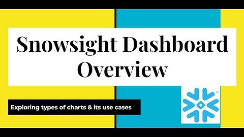 Snowflake | Snowsight Dashboard Introduction