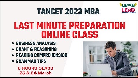 TANCET 2023 MBA | Last Minute Preparation Online Class | Enroll now immediately #tancet2023