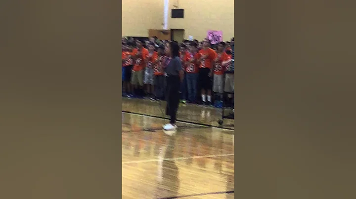 My daughter, Abigail sings Star Spangled Banner at Medina Valley Middle School Pep Rally - 9/10/2015