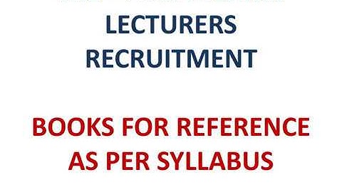 TRB POLYTECHNIC LECTURER  - -REFERENCE BOOKS AS PER SYLLABUS