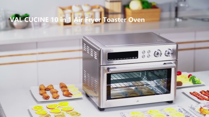 VAL CUCINA 10-in-1 Air Fryer Toaster Oven - Black Matte Stainless Stee – Val  Cucina