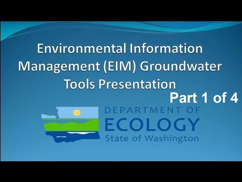 Environmental Information Management (EIM) Database Tools for Groundwater Professionals (Part 1)