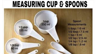 BAKING CUPS/SPOON MEASUREMENT.  Secrets of Cup & Spoon Measurement. #howtomeasure #bakingcups