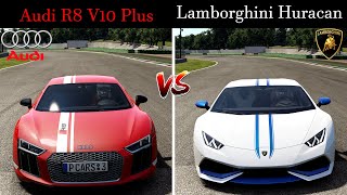 Drag Race || Audi R8 V10 Plus VS Lamborghini Huracan || Drag Race || Top Speed ||