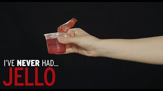 Adult human eats Jello for the first time