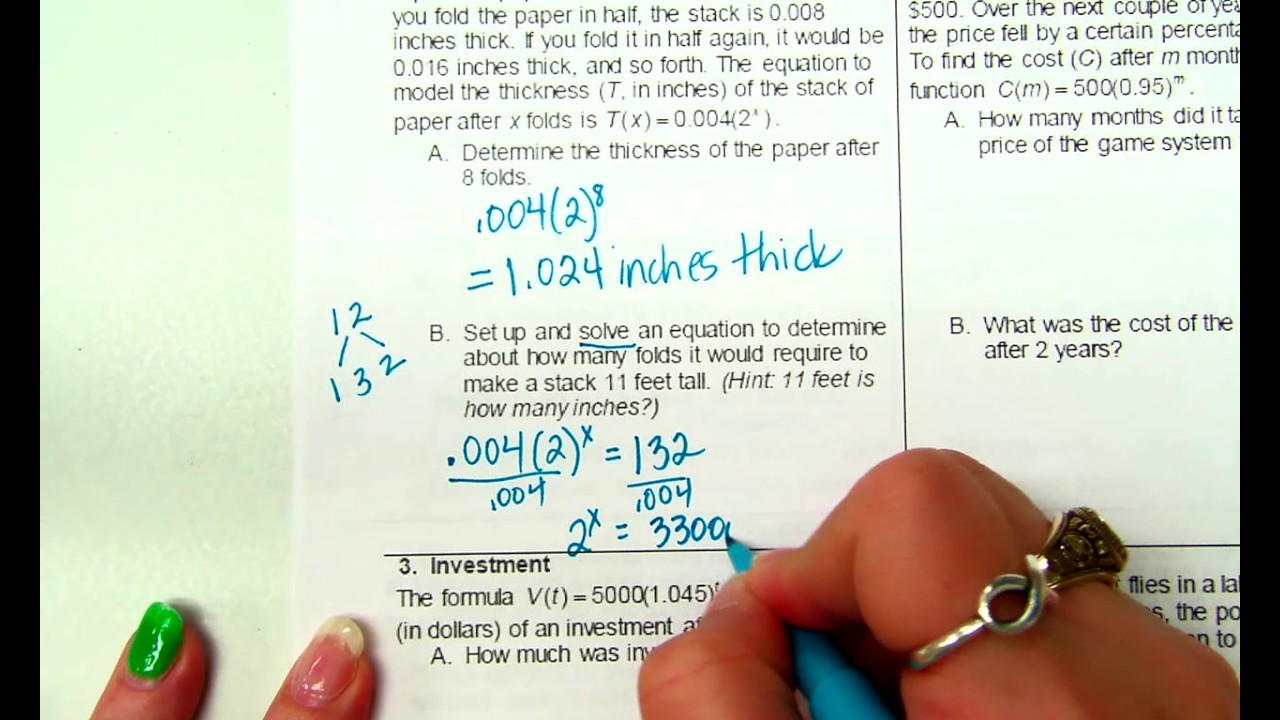Exponential And Logarithmic Word Problems Day 1 16 17 YouTube Exponential And Logarithmic Word Problems Day 1 16 17 YouTube