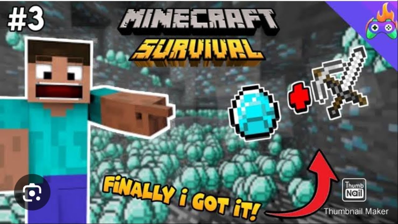 finally I got diamond 💎 [Minecraft survival series]{Episode -3}#viral ...