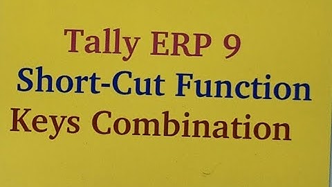Tally ERP 9 Short-Cut Function Keys Combination //how to learn technical knowledge//Tally ERP. 9//