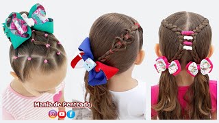 Penteados Fáceis para Escola ou Passeios 💕| Easy Hairstyles for School or Outings 😍
