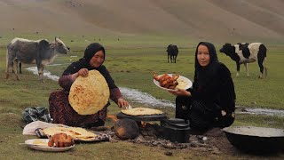 Shepherd Mother Cooking Shepherd food in the nature | Village life in Afghanistan