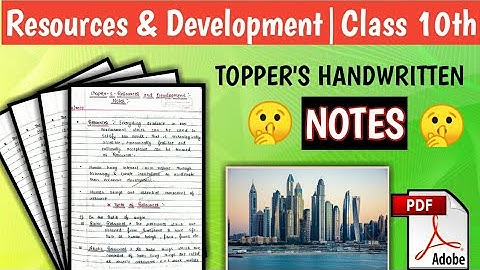 👉Resources and Development Notes💥 Class 10 CBSE | Topper