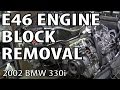 BMW E46 Bottom End Engine Block Removal #m54rebuild 13